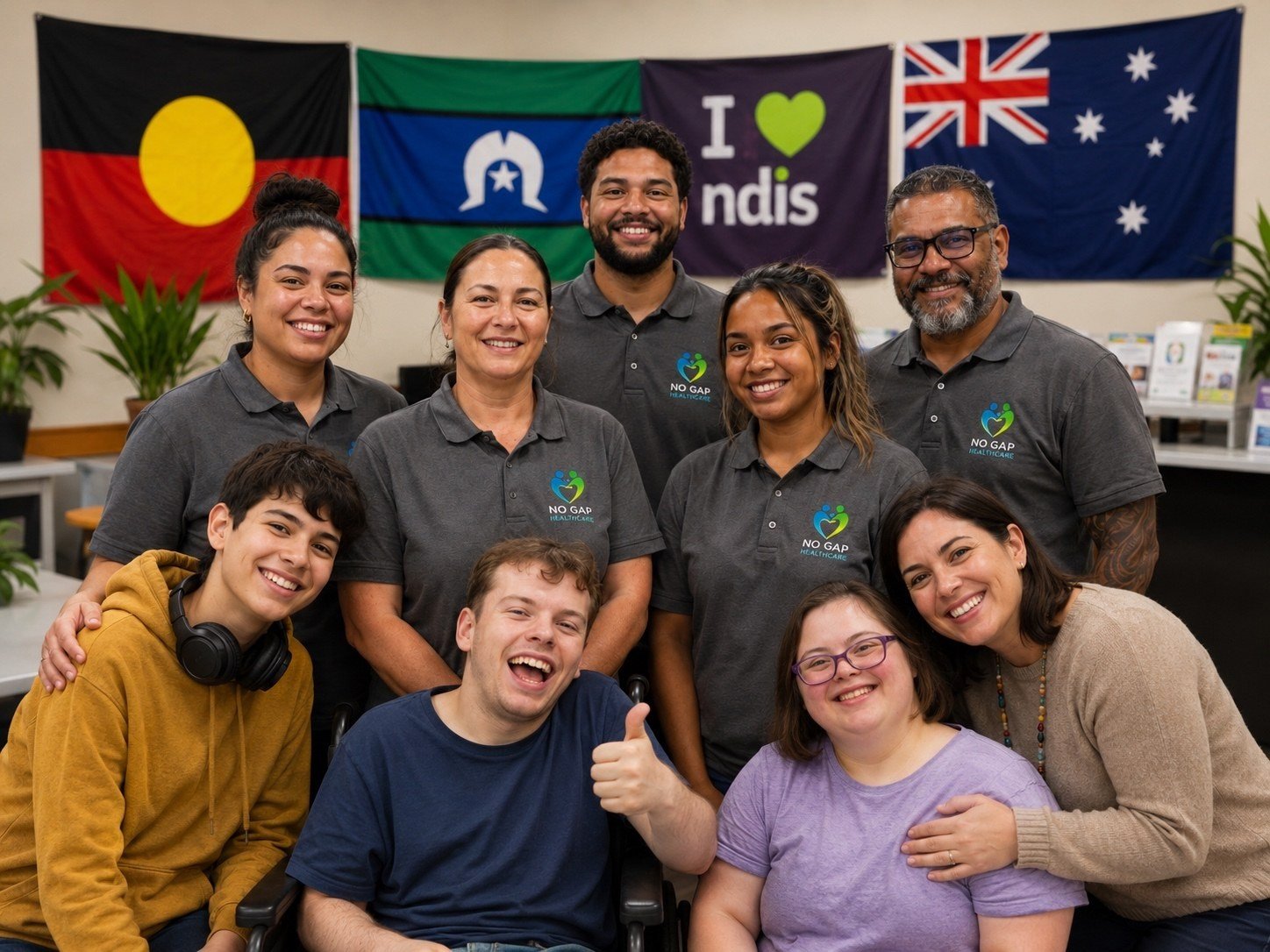 Nogap Healthcare team and participants standing together in a community setting